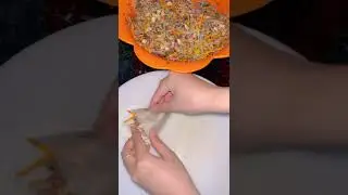 How to wrap spring rolls in the shape of a triangle. Show off your talent now.#shorts #cooking