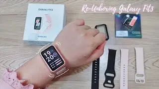 Unboxing Samsung Galaxy Fit3 Pink Gold + New straps and cases - Aesthetic Unboxing ⌚️🎀