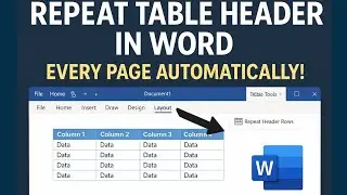 How to Repeat Header Row of Table on Each Page in Word | How to Repeat Header Row of Table in Word