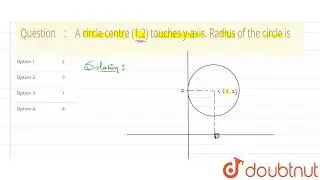 A circle centre (1,2) touches y-axis. Radius of the circle is  | 11 | MODEL TEST PAPER -11 | MAT...