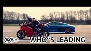 Drag race  Audi R8 vs Ducati Panigale V4   Car vs Bike   Autocar. ධාවන තරගයක් කාර්ද? බයික්ද?