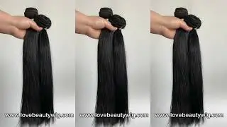lovebeautywig |  3PCS 14inch Brazilian Straight Human Hair Bundle Deals#bundledeals