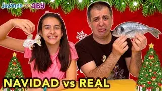 NAVIDAD VS REALIDAD. Reto de adornos navideños raros vs cosas reales