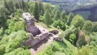 Die Hohenbourg (Elsass)  mit Luftaufnahmen