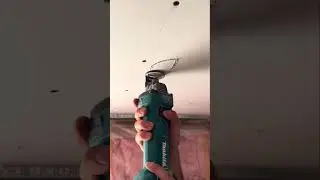 Drill a hole in the ceiling with a machine#shots