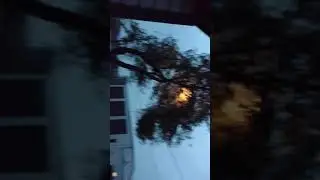 Arcing power line explosion