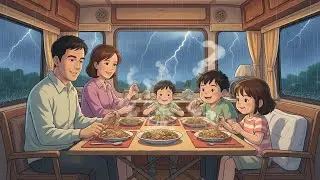 cozy winter mobilehome camping in a snowstorm 🌨️ ghibli style asmr