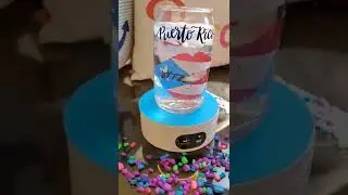 Custom Puerto Rico 16oz Glass Beer Can Cup made with Color Changing Vinyl!!!