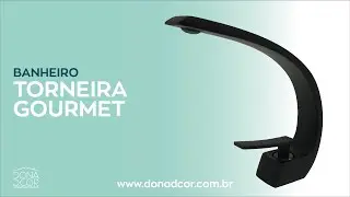 Torneira Gourmet Curva Preta para banheiro Dona D. Cor