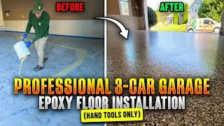 Professional 3-Car Garage Epoxy Floor Installation (Hand Tools Only)