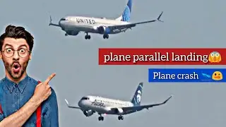 United 737 Max 9 and Alaska E 175 parallel landing at SFO 😱 | plane crash video