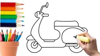 How to Draw Scooter | Scooter🛵 Drawing | Easy Bike Drawing | Scooty | Simple way To Draw Scooter