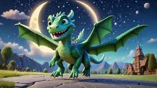 Three Baby Dragons Dance on the Moon | Magical Nursery Rhyme Kids | Preschool Songs and Learning Fun