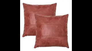 2 x 100% Pinkish Colour Leather Sofa Cushion Cover