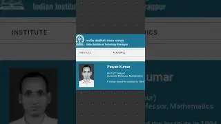 Faculty of Mathematics from IIT KHARAGPUR~ Dr. Pawan Kumar #calculus #shorts