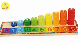 Learn Numbers, Colors and Counting with Fun Activity Rings Puzzle | Preschool Toddler Learning Video