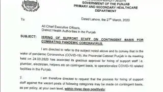 Latest Jobs are available in Each District Health Authority of Punjab