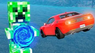 Car VS Portal Trap To Another Universe From Minecraft Creeper | BeamNG Drive | BimTestCrash