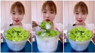 ASMR SOFT WHITE ICE EATING | MATCHA ICE EATING | RELAX VIDEO