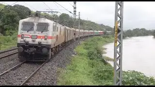 Showcasing Express Trains At A Super Scenic Location In Monsoon - A Fabulous Evening Compilation !!!