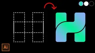 How to make a Modern H letter logo in Adobe Illustrator Tutorial