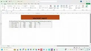 Discount Sheet In Excel 💯🖥️ #explore #excel #trending #education #computereducation #discount #fyp 