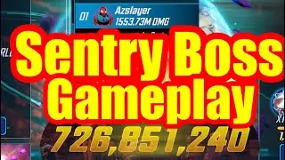 BattleWorld Sentry Boss Gameplay | 1.5 Billion Damage and My 5 Teams Good Luck | Marvel Strike Force