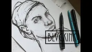 Speed Drawing - Expressive Pen And Ink Portrait | Blvckink #2