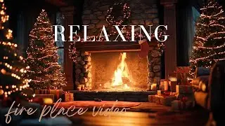 Christmas Night Fireplace Ambience 🔥🎄 | Warm Fire, Cozy Cabin & Holiday Mood