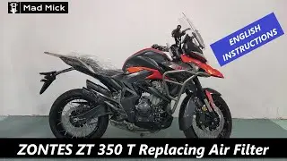 ZONTES ZT 350 T Replacing Air Filter English Instructions