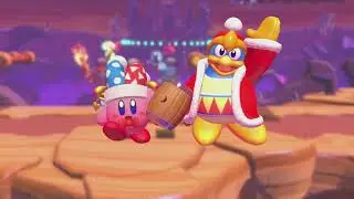 Kirby Fighters 2 - 100% - 2 Player - Story Mode - Chapter 4 - Beam + King Dedede