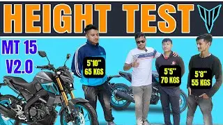 Yamaha MT 15 V2 Seat Height Test 🏍🔥|| Minimum Height Requirement 🤔
