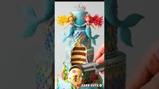 Most Beautiful Twin Mermaid Cake Cutting ✨🧜&zwj;♀️ | Realistic Birthday Cake Art #shorts #cake