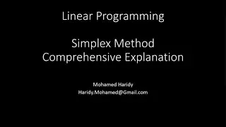 The Simplex Method - Comprehensive Explanation