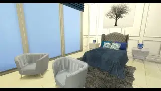 Blue & Grey luxury bedroom | Speed Build | Sims 4