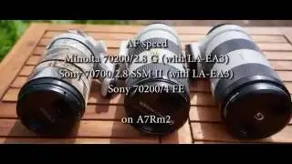 AF speed test sony & minolta 70200/2.8 (la-ea3) vs 70200/4 FE