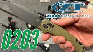 Zero Tolerance 0203 (M4, Drop Point, Black, G10, Olive) Pocket Knife