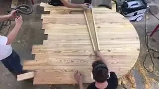 How to cut out a round table top from reclaimed wood