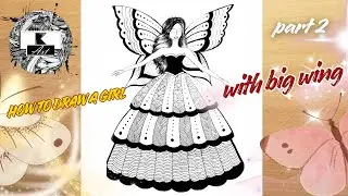 How to draw a Girl with big wing  Drawing tutorial || Pencil sketch for beginner || Girl drawing 2