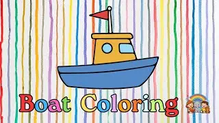 Boat Drawing & Coloring | Boat Live Coloring for Kids