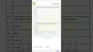 Thermodynamics GATE 2025 Chemical engineering #CH#ME#gate