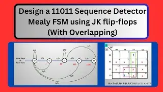 MEALY FSM SEQUENCE DETECOR 11011 USING JK FLIP FLOP'S | OVERLAPPING | FINITE STATE MACHINE #mealyfsm
