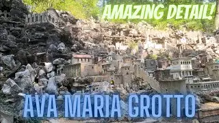 AMAZING Ava Maria Grotto in Cullman AL - Tour Set to Music - Miniature Religious Buildings - 4K