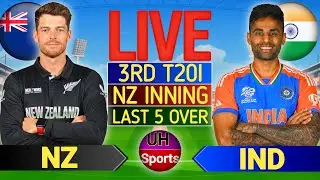 🔴 IND vs NZ, 3rd T20I, Cricket Live Match Today Scores, Commentary, 1st Innings , NZ BAT Last 5 Ove