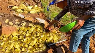 A Hunter found  of Gold, Diamond Amethyst. Diamonds, Gemstone Quartz Crystal at the mountain