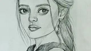 ✅Beautiful Girl Pencil Drawing | Realistic Portrait Sketch Step by Step ( Loomis Method )