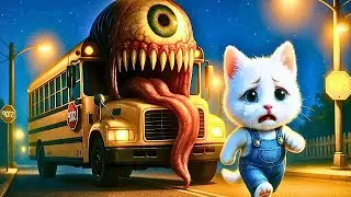 🐱 The Kitten&rsquo;s Unexpected Encounter with a Mutant School Bus Monster on the Way to School !!!🚌👾