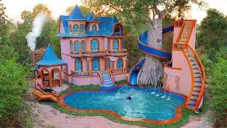 [Full Video]Build Creative Water Slide Park Around Tree To Underground Swimming Pool & Luxury Villa