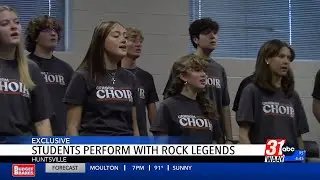 Students perform with rock legends