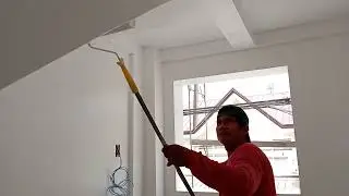 #Shorts Ceiling Painting With A Roller Brush